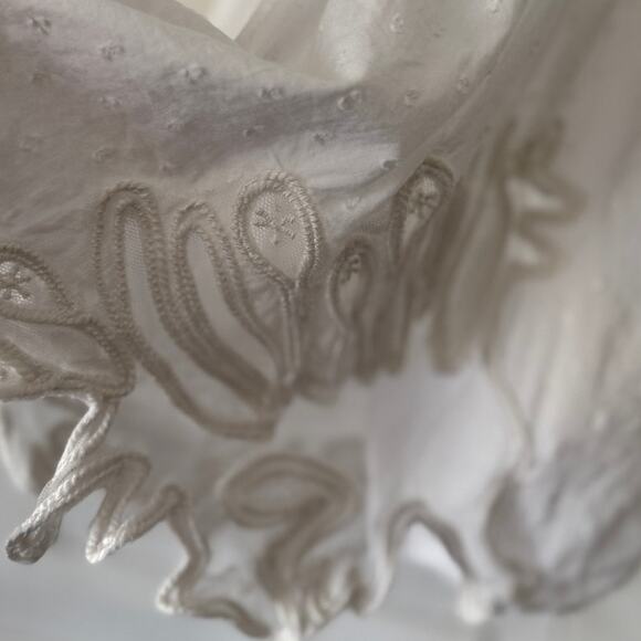 REVOLVE x TULAROSA Dixie Embroidered Lace V-neck Babydioll Top White M Boho - Picture 5 of 10